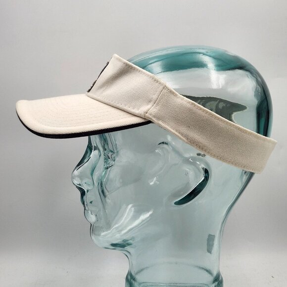 Adidas Vintage Cream Cotton Flex Visor Cap Hat Blue Embroidered Logo LG-XL - Picture 7 of 10